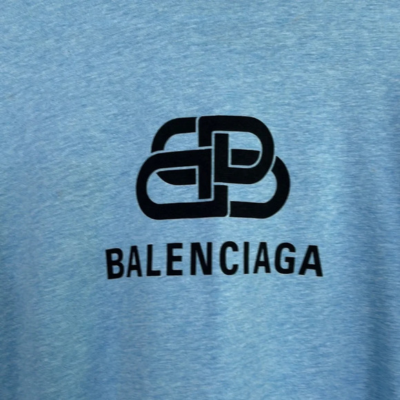 Balenciaga Men’s Light Blue BB Logo Tshirt Size S - Picture 2 of 6